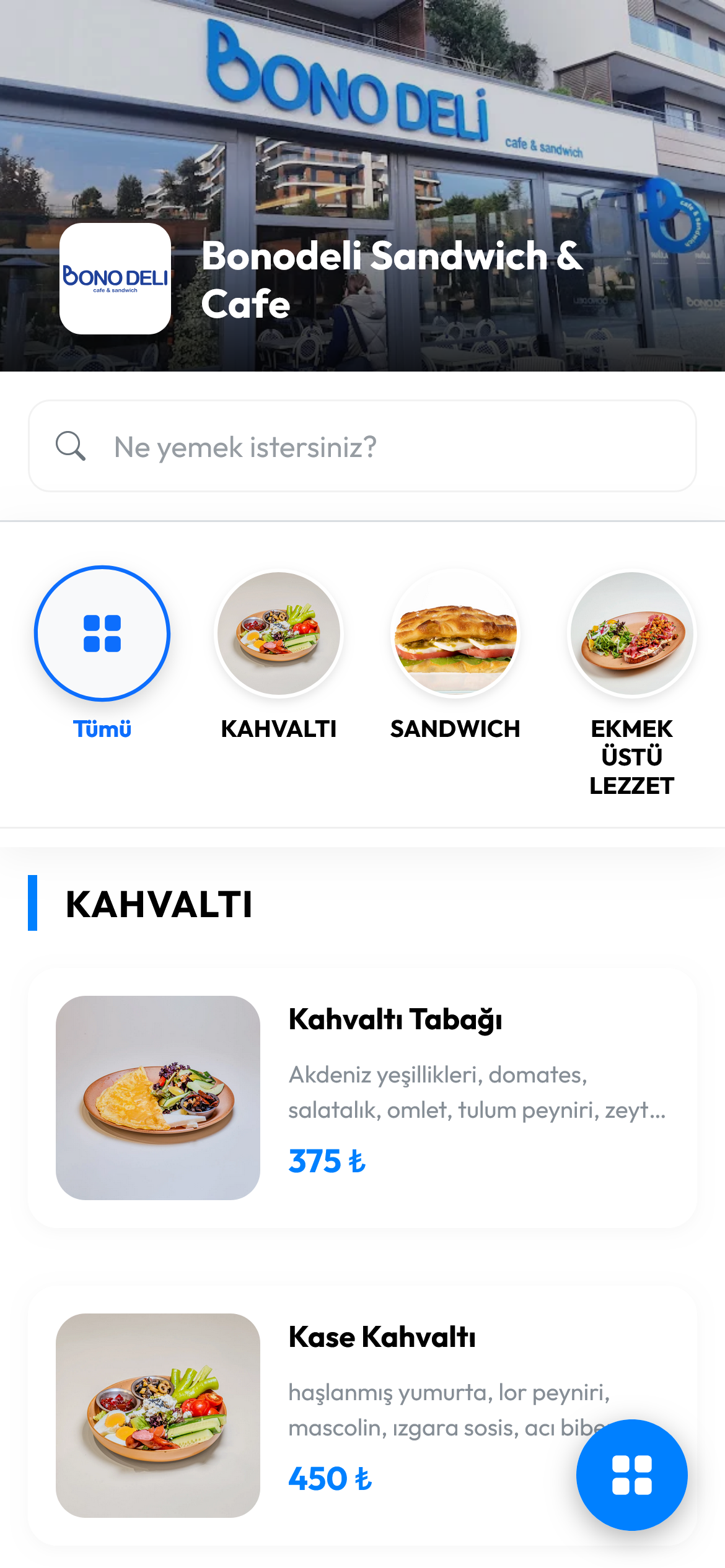 Mobil Menü Arayüzü